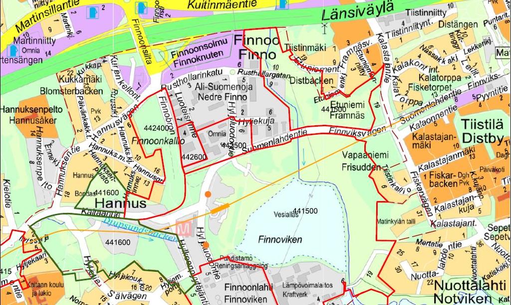 441500 Finnoon keskus Asemakaava- ja asemakaavan muutosehdotus nähtävillä 2.5-1.6.