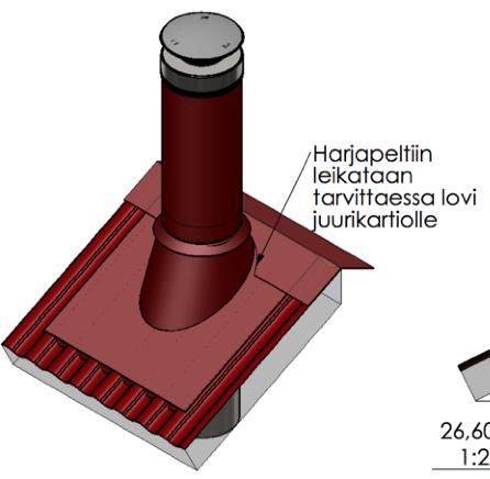 päälle hitsataan huopakaistaleet tai kahden alushuovan ja pintahuovan väliin.