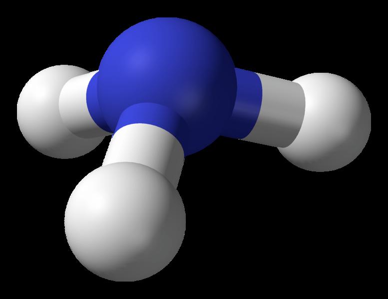 Esimerkki Ammoniakin NH 3 atomien karteesisiksi koordinaateksi on laskennallisen kemian ohjelmalla saatu (yksikkönä