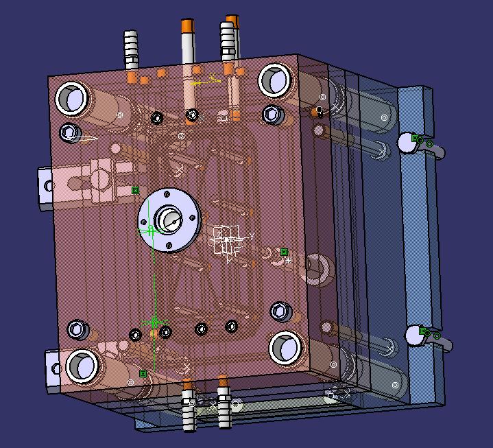 Siirry Part Design työskentelytilaan valitsemalla hiiren oikealla painikkeella Clamping(/Setting)Plate Clamping(/Setting)Plate Object Edit. Tai tuplaklikkaa Clamping(/Setting)Plate.