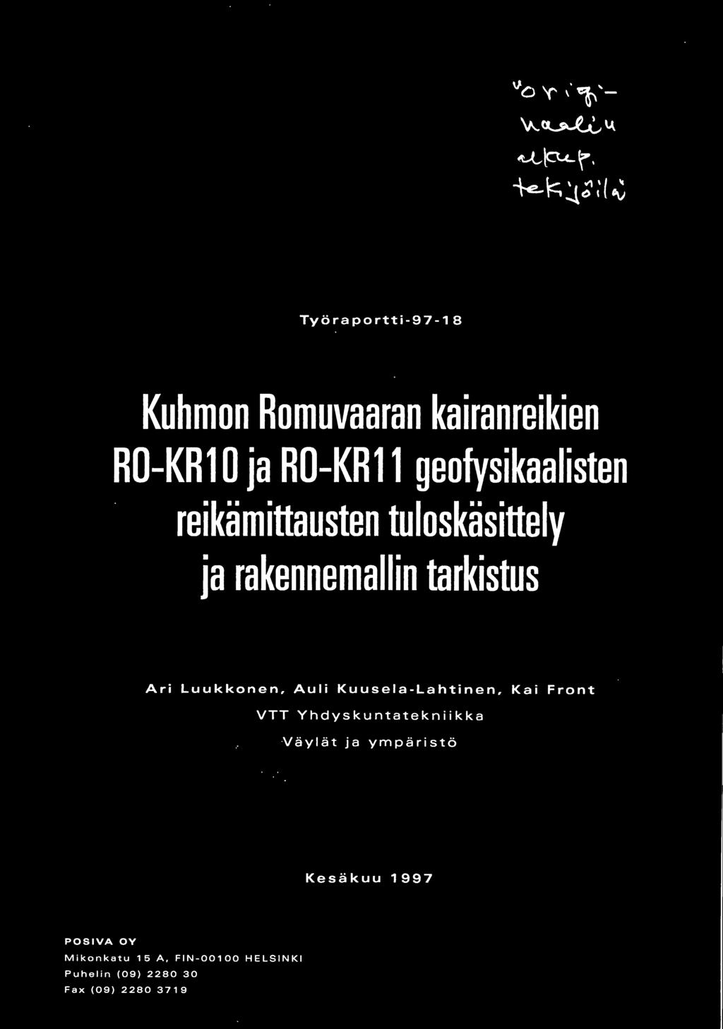 y ä t j a y m p ä r i s t ö Kesäkuu 997 POSIVA OY