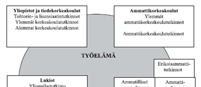 9 Kuvio 2. Suomen koulutus- ja tutkintojärjestelmä (Opetushallitus 2012a).