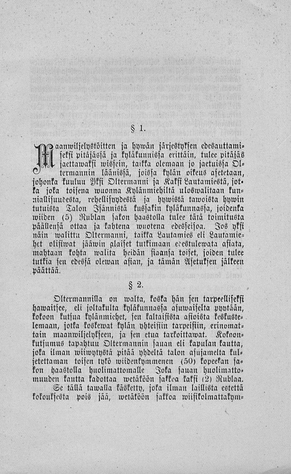 »><IHÄ aanwiljelystöitten ja hywän järjestyksen edesauttami» lvl!