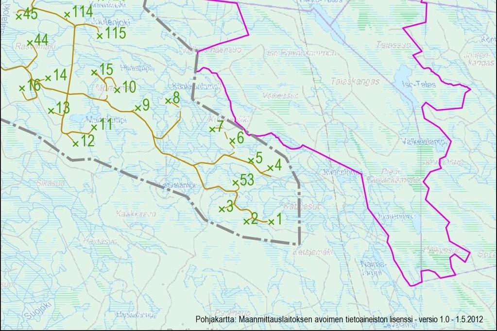 Suunnitellut sähkönsiirtoyhteydet on esitetty punaisella katkoviivalla.