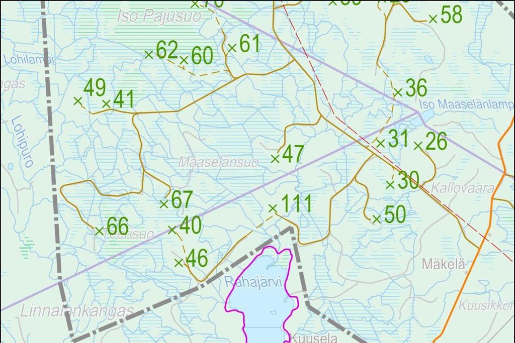 2 16UEC146 Kuva 2. Rahajärvi Kontteroisen Natura-alueen tarkempi sijainti Piiparinmäki- Lammaslamminkankaan hankealueen läheisyydessä.