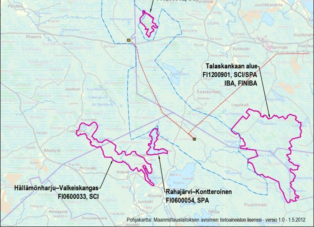 Kokkosuon hankealue sijaitsee tarkasteltavaan Natura-alueeseen nähden tämän hankealueen takana eikä ole todennäköistä, että suojeluperusteena olevat lintulajit käyttäisivät aktiivisesti Kokkosuon