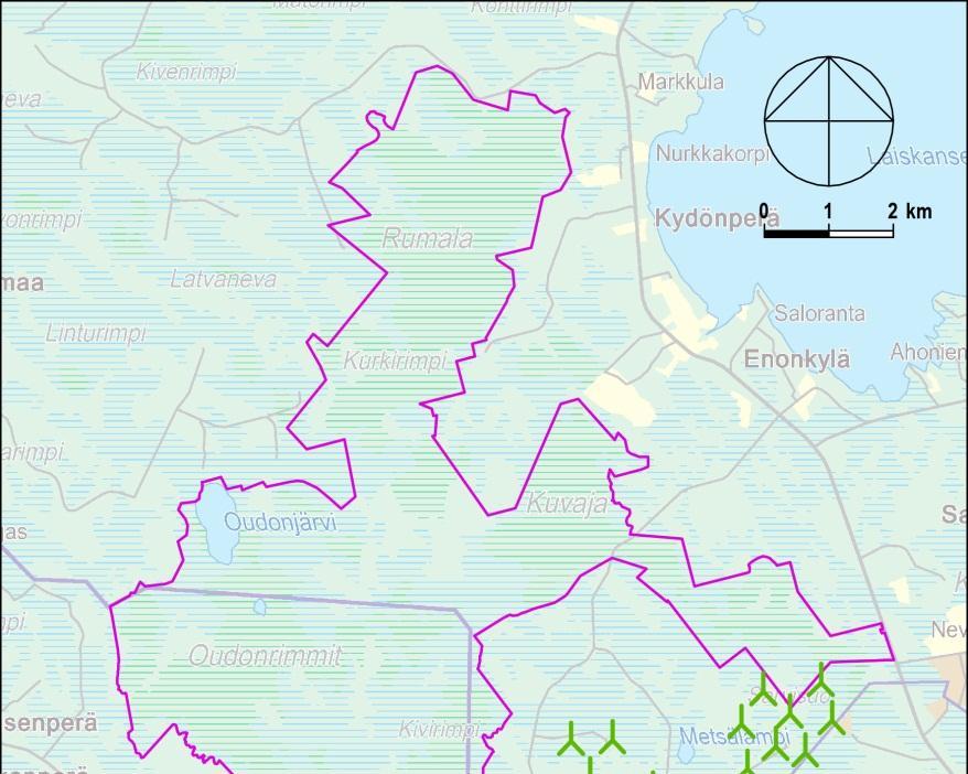 4 LIITTYMINEN MUIHIN HANKKEISIIN 3 16UEC0146 Hankealueelle laaditaan YVA-menettelyn rinnalla tuulipuiston rakentamisen mahdollistavaa osayleiskaavaa.