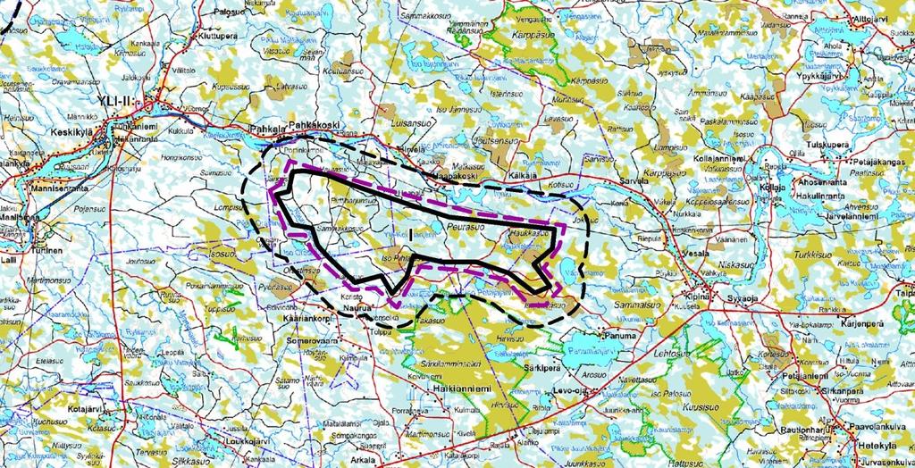 Kartta 2. Kohteiden sijaintikartta Kartta 2. Vaikutuskohteita.