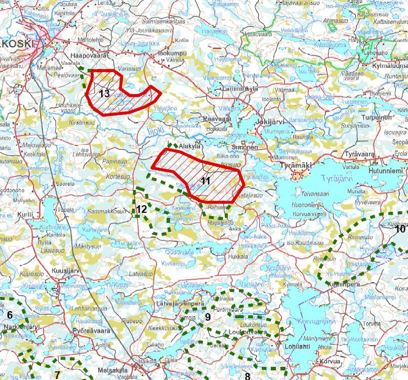 48 Kaavaehdotus Manneralueen tuulivoimaselvitys Vaikutusten arviointi Kohteilla on vaikutuksia lähinnä maisemaan ja linnustoon.