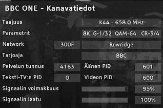 3 Valitse "Asematiedot" ja paina OK-näppäintä. Radio Vihje: Digitaalista radio-ohjelmaa ei lähetetä kaikissa maissa antenniverkon välityksellä.