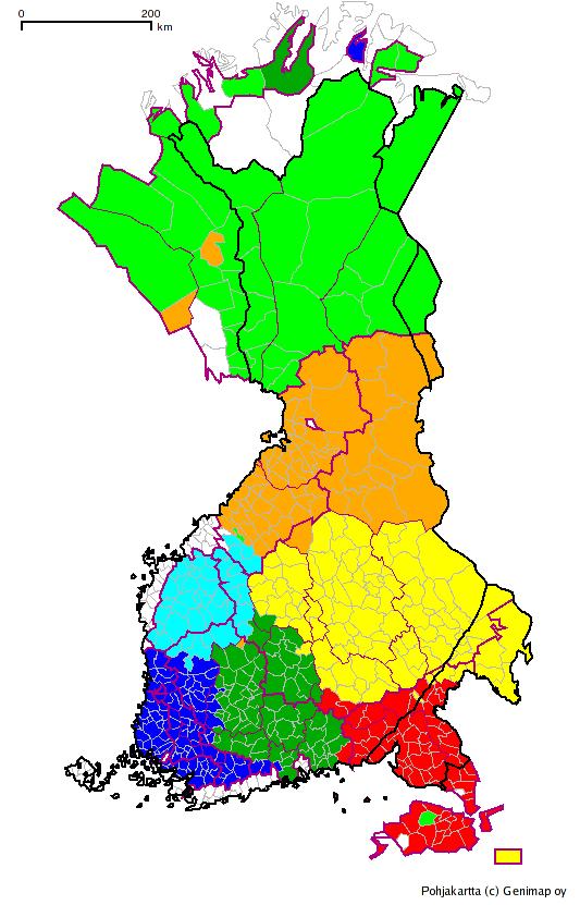 Esimerkki: K-means Lähtökohta: murresanojen esiintymät Esiprosessointi: pääkomponenttianalyysi 1.