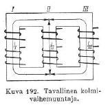 3-vaihemuuntaja Kolmivaihemuuntajan magneettivuot Yksivaihemuuntajista muodostettu kolmivaihemuuntaja Symmetrinen kolmivaihemuuntajan rautasydän