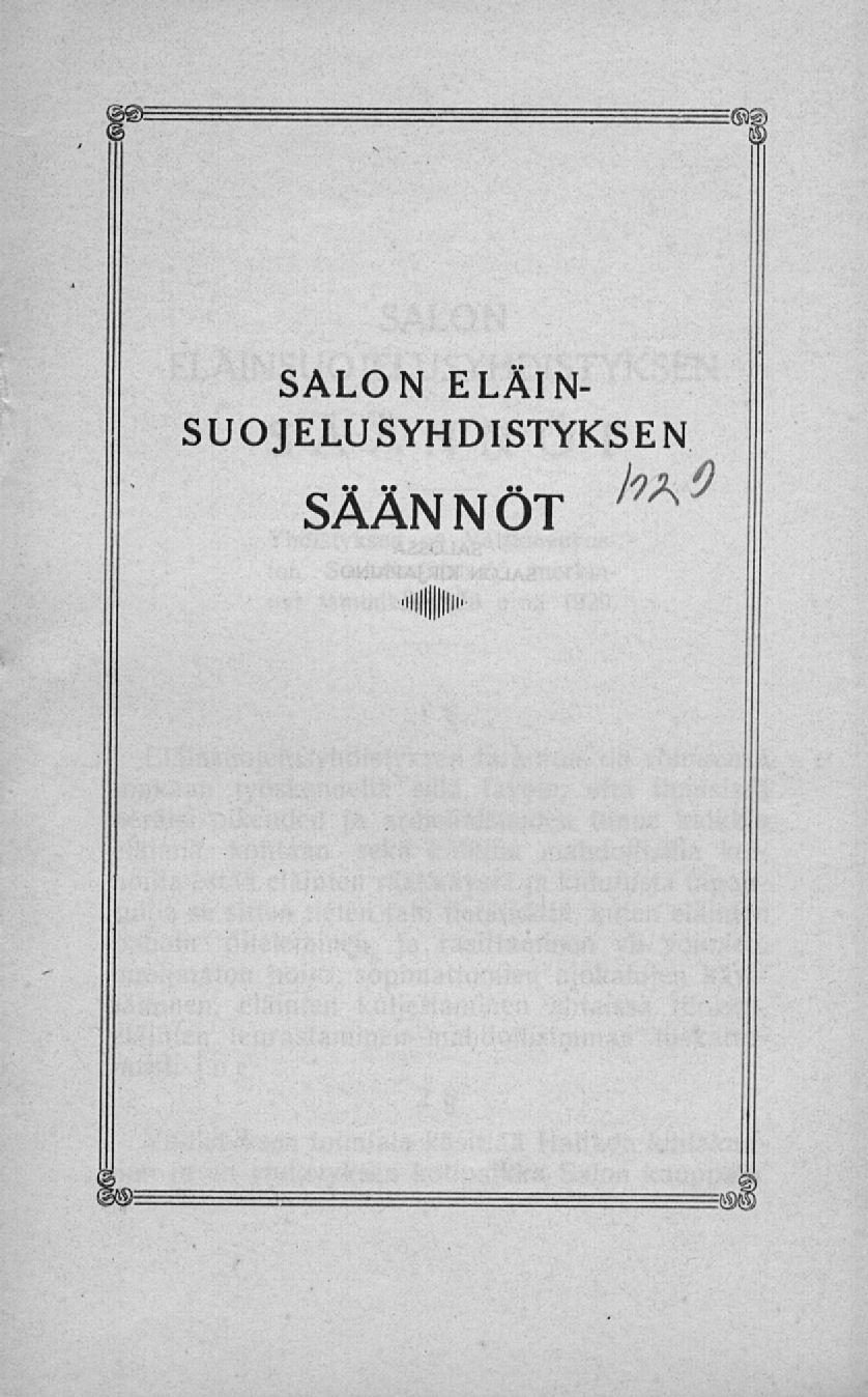 SALON ELÄIN-