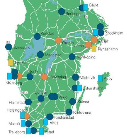 22 käyttöön tarkoitettujen liikennekaasun jakeluasemien määrä on 155 (vrt. Suomessa alle 30), joista kuusi tukee nesteytettyä kaasua (LNG/LBG).
