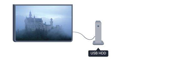 1 TV-esittely 1.1 TV-ohjelmien keskeytys ja tallennus Liittämällä USB-kiintolevyn televisioosi voit keskeyttää ja tallentaa lähetyksen digitaaliselta TVkanavalta.