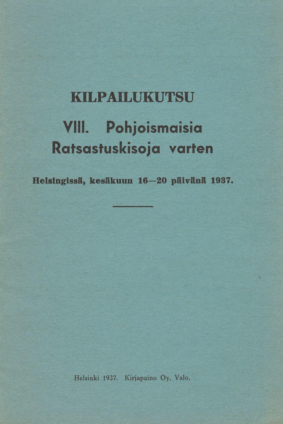 KILPAILUKUTSU VIII.