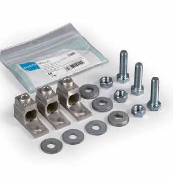 Ensto Clampo Apparatus, kojeliittimet alustalla Tuotekoodi KE73.2 35-150 mm² 1 320 A 750 V 8 mm KE74.