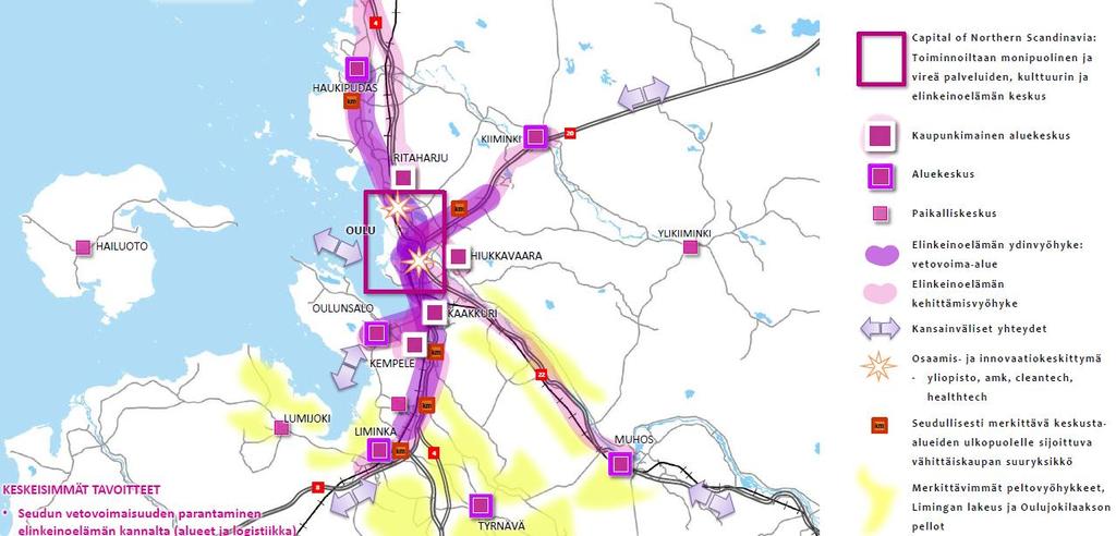 Oulun kaupunkiseudun rakennemalli 2040 - ratkaisut