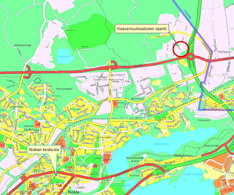 NOKIAN KAUPUNKI ASEMAKAAVAN MUUTOKSEN SELOSTUS Asemakaavan muutos koskee Nokian kaupungin 26.