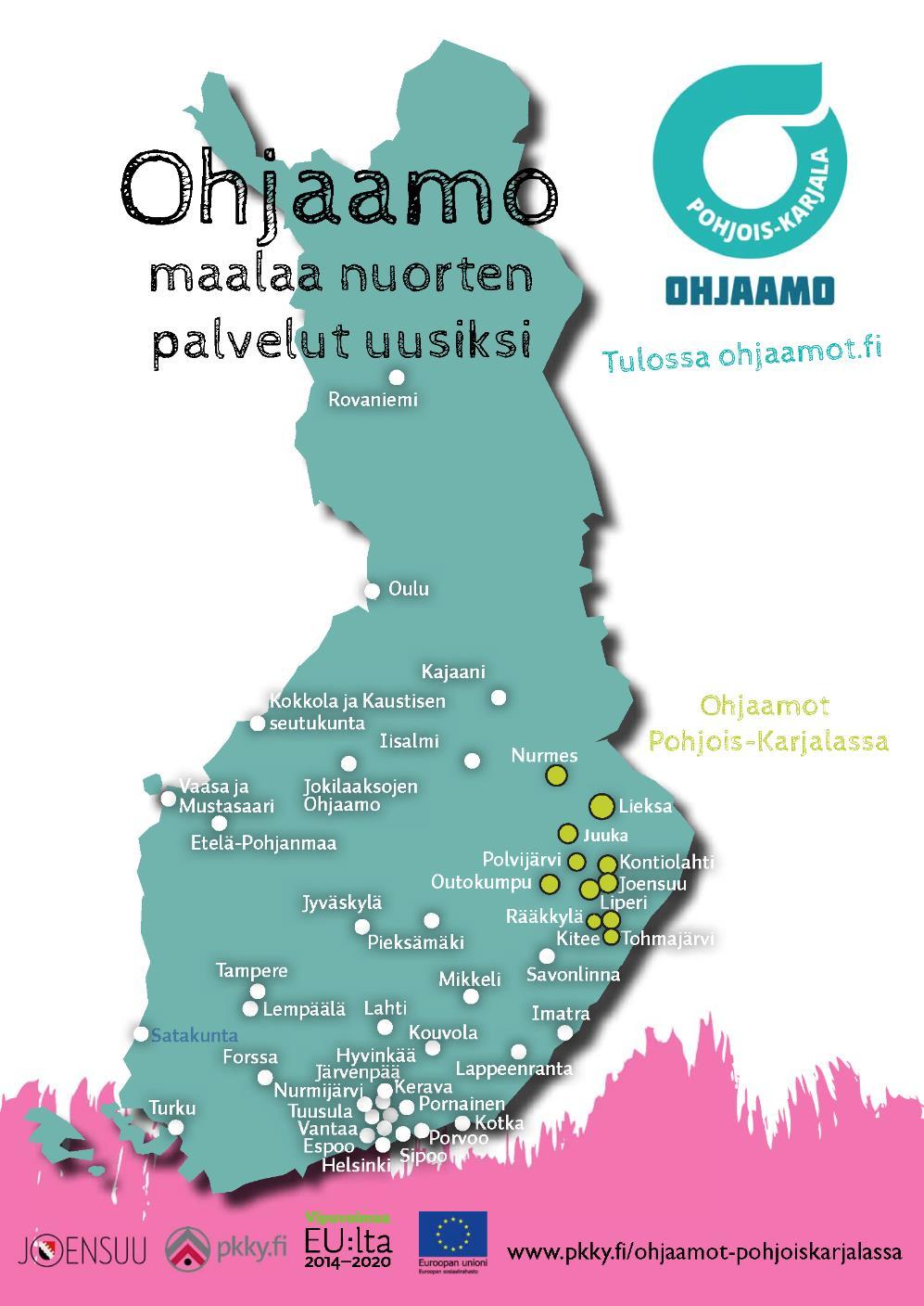 Ohjaamot Suomessa ja Pohjois-Karjalassa Lähimpään