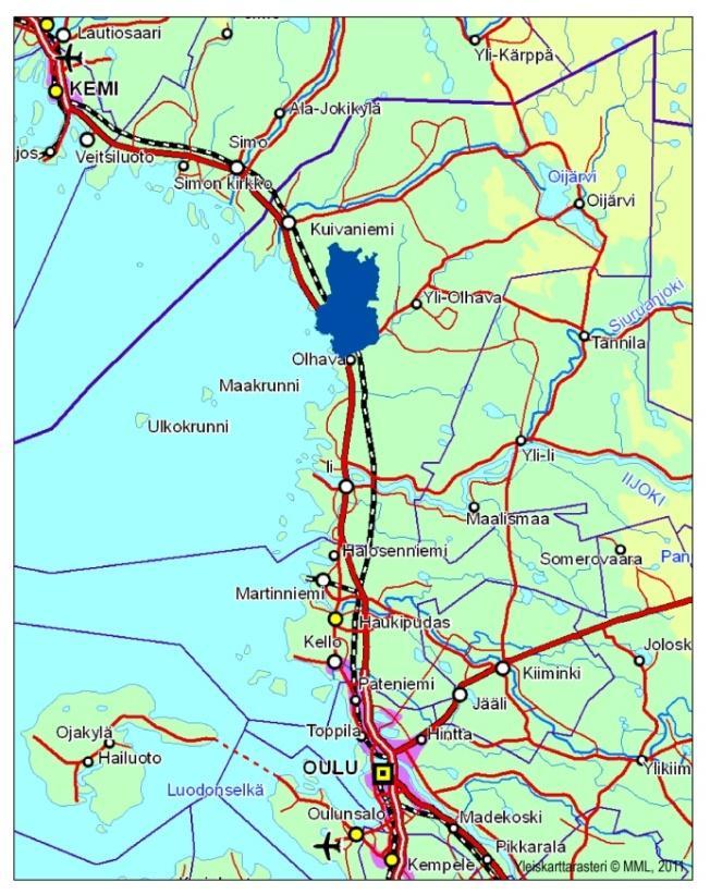 Aineisto ja menetelmät. Tarkastelualue, puutteet ja aiempien selvitysten tuomat merkittävät lisäkohteet Tarkastelualue.