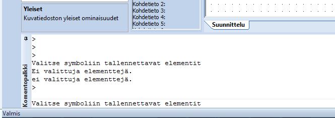 25 Kuvio 10. Symboliin tallennettavat elementit.