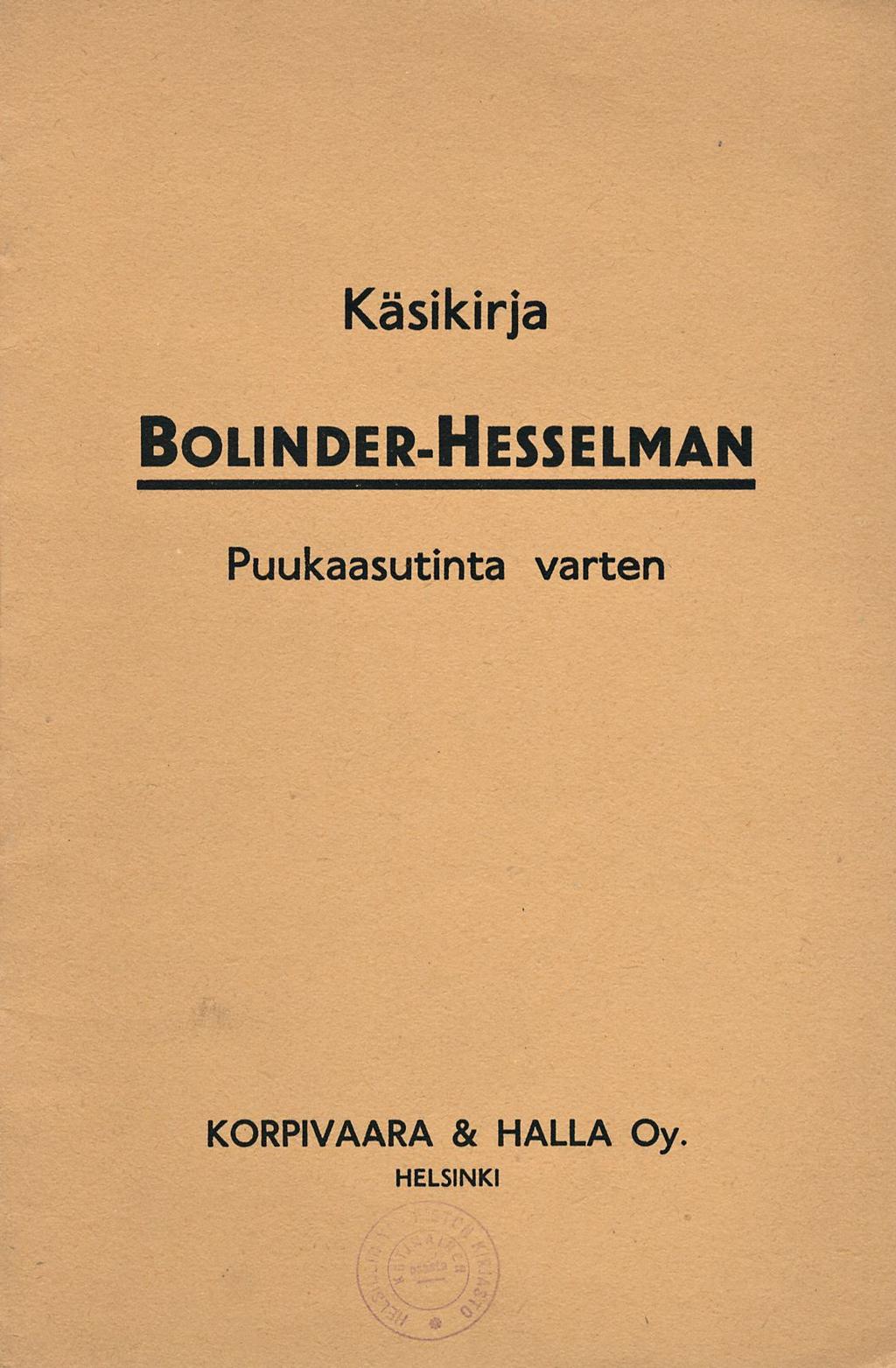 Käsikirja Bolinder-Hesselman
