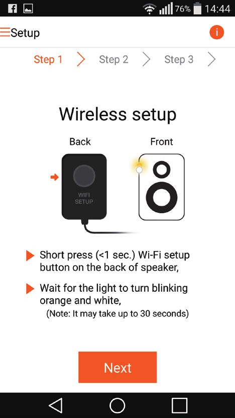 3 Lue laitteen Wi-Fi-yhteyden ohje. 5 Valitse sovellusnäytössä Seuraava.