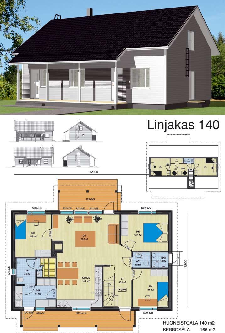 Linjakas 140 3400 6 h + k Huoneistoala 140 m 2