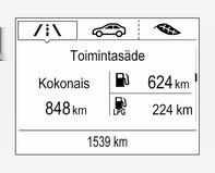 98 Mittarit ja käyttölaitteet Nollaa painamalla SET/CLR muutaman sekunnin ajan ollessasi tällä sivulla. Osamatkasivujen 1 ja 2 tiedot voidaan nollata erikseen kyseisen näytön ollessa aktiivinen.