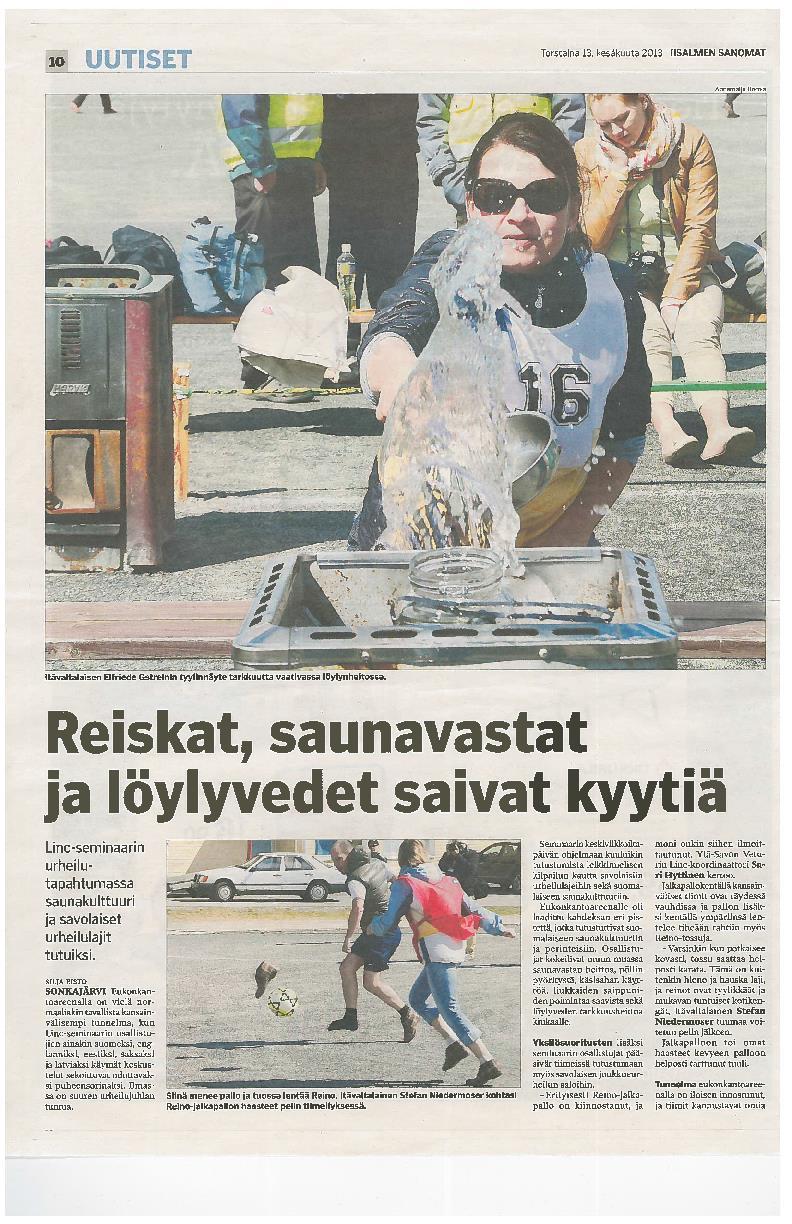 63 Liite 5 Iisalmen Sanomat 2013-06-13: