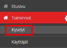 14 8. Tietoalustan kirjautuminen ja kyselyt Siirry Tietoalustan taustahallintaan osoitteella [domainosoitteen runko].[domainpääte]/dataflow/[domainosoitteen runko] (esimerkkejä: esimerkkisivusto.