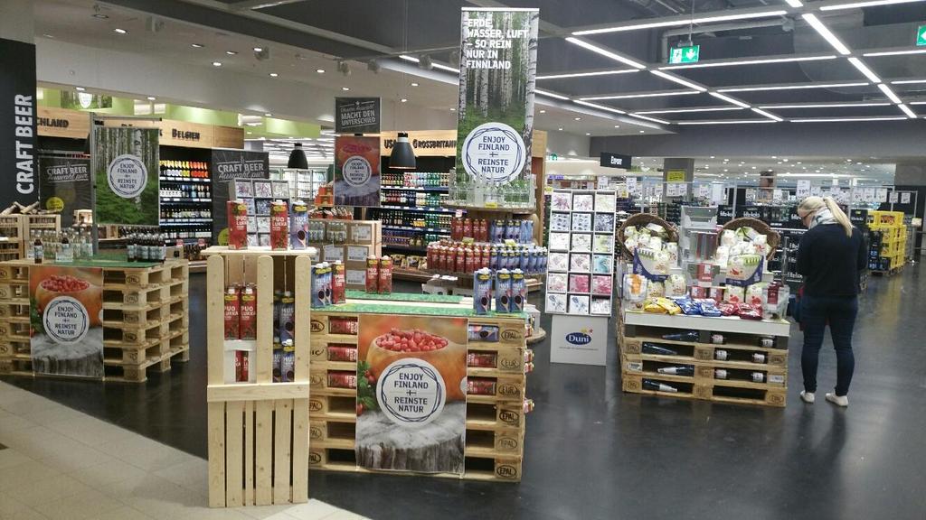 Food from Finland ja Visit Finland yhteistyössä Citti-vähittäiskaupan kampanja Saksassa 04/2017 100 suomalaista elintarviketta (20 yritystä) myynnissä Citti-marketeissa