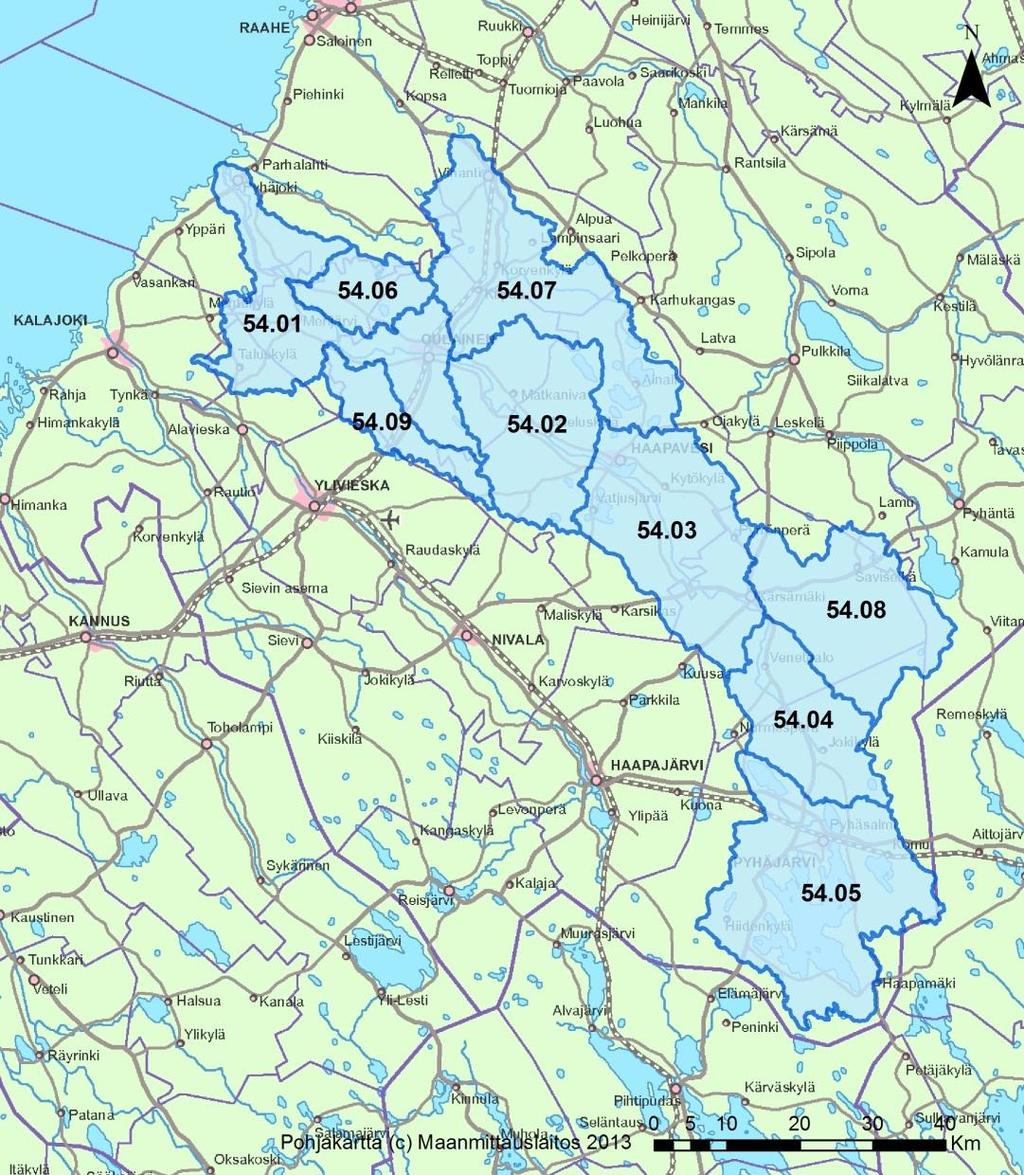 Kuva 33. Kalajoen vesistöalueelta tarkastelussa mukana olleet 2.