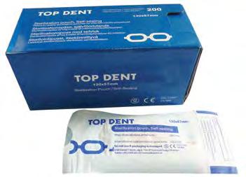mm 200 kpl Sterilointipussi Top Dent itsekiinnittyvä Itsekiinnittyvä sterilointipussi.