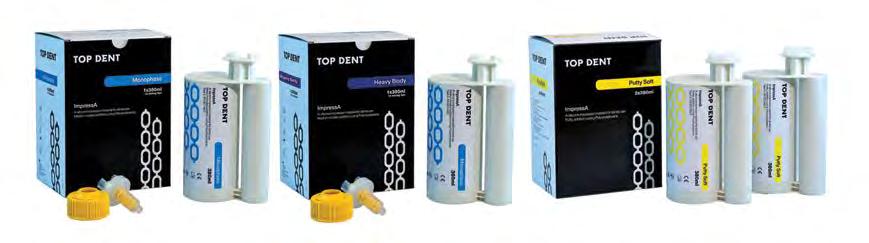 Top Dent Top Dent Protetiikka Jäljennösaine Top Dent sekoituslaitteeseen A-silikonipohjainen jäljennösaine 5:1 sekoituslaitteeseen.