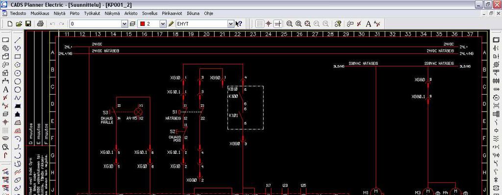 29 KUVIO 18. CADS Planner Electric ohjelman käyttöliittymän perusnäkymä.