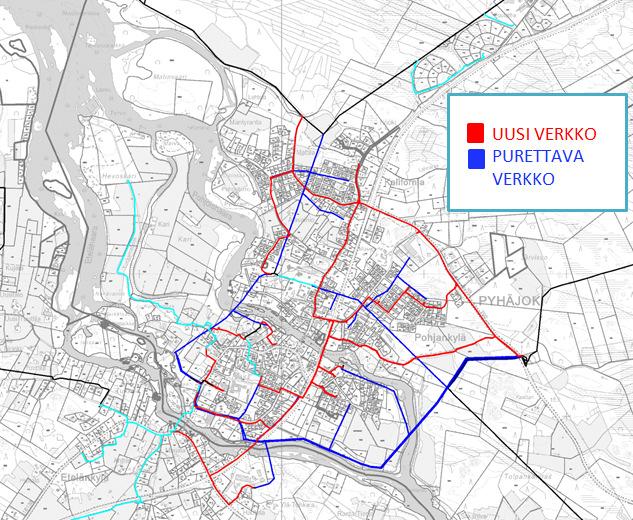 62 7 VERKON KEHITTÄMISSUUNNITELMAT Pyhäjoelle ja Merijärvelle on laadittu verkon kehittämissuunnitelmat, sähkömarkkinalaissa esitettyihin vaatimuksiin peilaten.