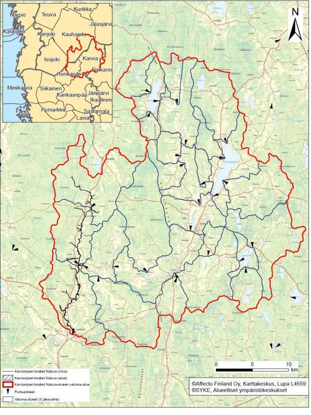 Karvianjoen kosket, valumaalueen yleissuunnittelu 2012-2013 Vesipuitedirektiivin ja luontodirektiivin tavoitteiden yhdistäminen