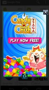 Kuva 2. Candy Crash Sagan Interstitial mainos puhelimen näytöllä 2.3.
