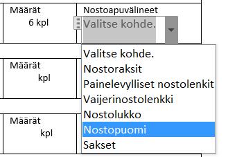 4 Nostoapuväline on elementin ja nosturin koukun välissä oleva apuväline, joita ovat esimerkiksi nostoraksit, erilaiset nostolenkit ja liinat. Yksi yleisin nostoapuväline on kettinkiraksi.