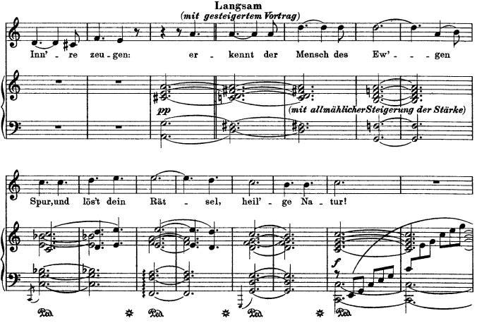 17 Nuottiesimerkki 8. Wagner: Stehe Still!, tahdit 73-87. 4.4 Im Treibhaus Tämä kappale on saanut lisämerkinnän Studie zu Tristan und Isolde harjoitus Tristaniin ja Isoldeen.