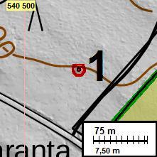 Huomiot: Tiainen & Sepänmaa 2016: Tutkimusalueen keskivaiheilla, tiheän nuorehkon kuusikon ja harvan vanhemman talousmetsän rajalla sijaitsee tervahauta.