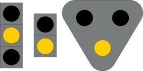 2 3 Kiinteä punainen valo Kiinteä vihreä valo Kiinteä keltainen valo Vihreä valo osoittaa, että ajoneuvolla ja raitiovaunulla saa sivuuttaa pääopastimen ja