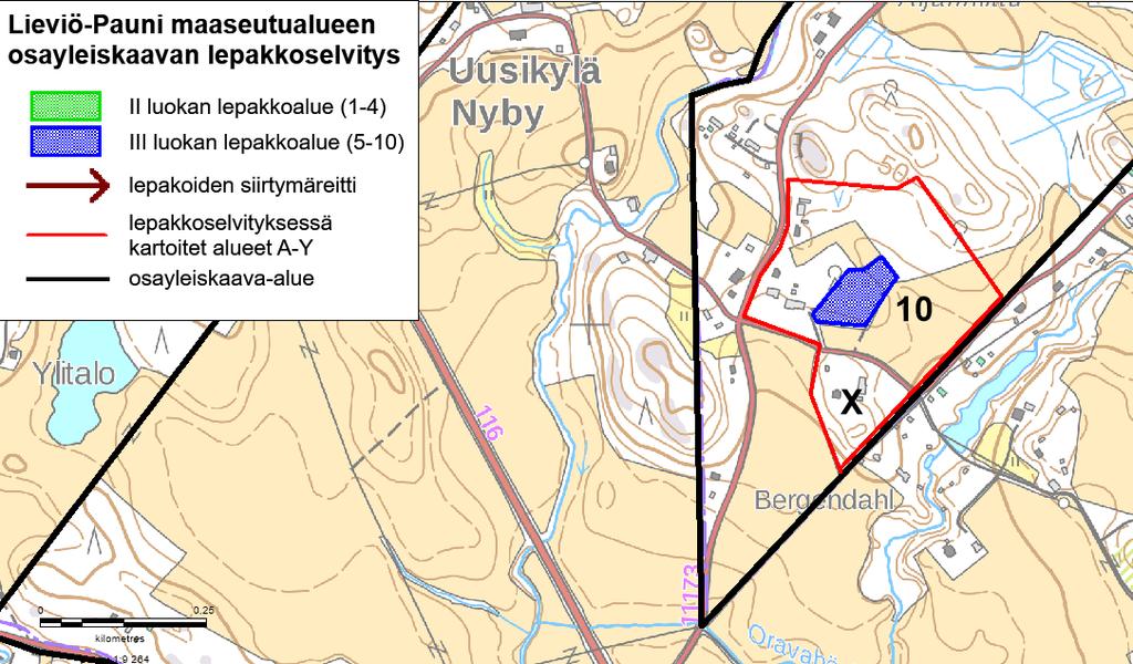 Lepakkoalue 8 osa-alueella J kartta 9 Lepakkoalue 8 Korpelan pohjoispuolella osa-alueella J käsittää osan Viljamaan kallioiden väliin jäävästä kuusivaltaisesta kalliolaaksosta.