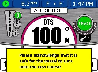 Os 6 - Ympäristö j nvigointi Veneen spuess krttpiirturin osoittmn mtkpisteen spumislueelle kuuluu lyhyt vroitusääni j näppäimistön WAYPOINT SEQUENCE -pinikkeen vlo lk vilkku osoitten, että käyttäjän