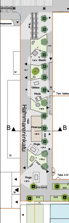 VE7, Ajoyhteys Hammareninkadulla 1/3 19 VE H1, ajoyhteys Hammareninkadulla Saapuminen ja poistuminen Hammareninkadulle tapahtuu Varastokadun liittymästä. Liittymä on Tullikatua toimivampi.