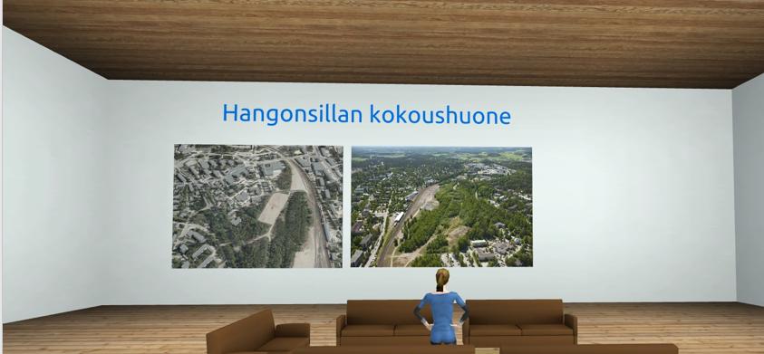 Hangonsillan hanke 2014- Finpeda Virtual Space 3D-kokoushuone, jonne voidaan tuoda