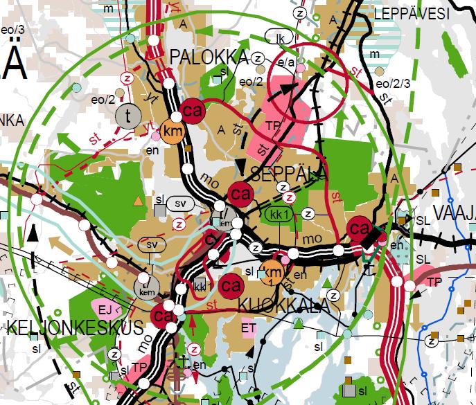 06:099 / PITKÄKATU 18-22 / ASEMAKAAVASELOSTUS 30.10.2017/20.4.2017 (8) 2.2 SUUNNITTELUTILANNE 2.2.1 Kaava-aluetta koskevat suunnitelmat, päätökset ja selvitykset Maakuntakaavassa (24.9.2014) suunnittelualue on keskustatoimintojen aluetta (C).
