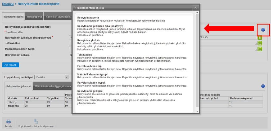 4 Uudistuksia rekrytointimoduulin ja sijaisrekisterin tilastoraportteihin Rekrytointimoduulin ja sijaisrekisterin tilastoraportteihin tehtiin uuteen Kuntarekry versioon useita muutoksia.